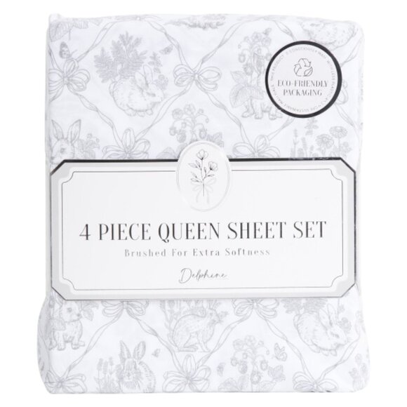 DELPHINE Other - DELPHINE Bunnies And Bows Sheet Set